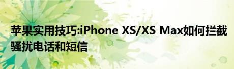 苹果实用技巧:iPhone XS/XS Max如何拦截骚扰电话和短信