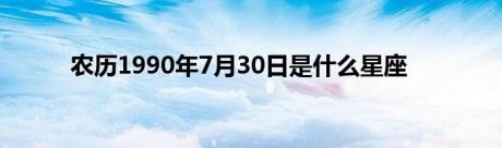 农历1990年7月30日是什么星座