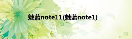 魅蓝note11(魅蓝note1)