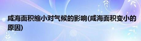 咸海面积缩小对气候的影响(咸海面积变小的原因)