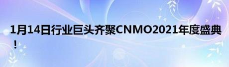 1月14日行业巨头齐聚CNMO2021年度盛典！