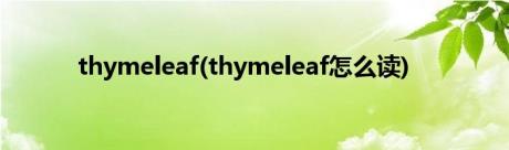 thymeleaf(thymeleaf怎么读)