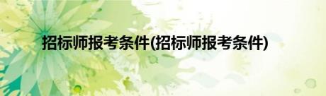 招标师报考条件(招标师报考条件)