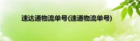 速达通物流单号(速通物流单号)