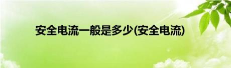 安全电流一般是多少(安全电流)