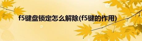 f5键盘锁定怎么解除(f5键的作用)