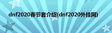 dnf2020春节套介绍(dnf2020外挂网)