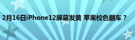 2月16日iPhone12屏幕发黄 苹果校色翻车？