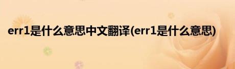 err1是什么意思中文翻译(err1是什么意思)