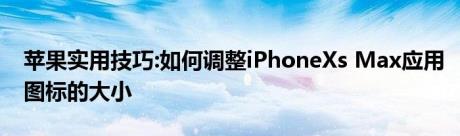 苹果实用技巧:如何调整iPhoneXs Max应用图标的大小