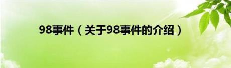 98事件（关于98事件的介绍）