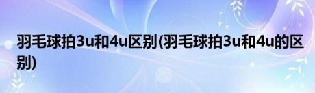 羽毛球拍3u和4u区别(羽毛球拍3u和4u的区别)