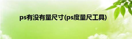 ps有没有量尺寸(ps度量尺工具)