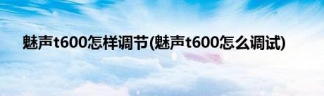 魅声t600怎样调节(魅声t600怎么调试)