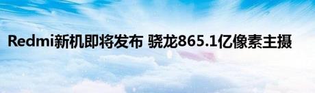 Redmi新机即将发布 骁龙865.1亿像素主摄