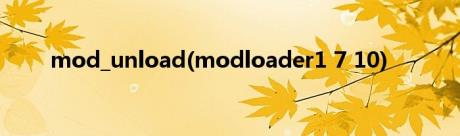 mod_unload(modloader1 7 10)