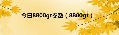 今日8800gt参数（8800gt）