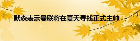 默森表示曼联将在夏天寻找正式主帅