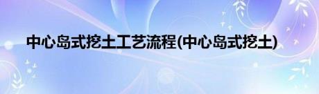 中心岛式挖土工艺流程(中心岛式挖土)