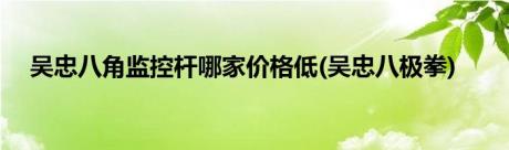 吴忠八角监控杆哪家价格低(吴忠八极拳)