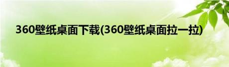 360壁纸桌面下载(360壁纸桌面拉一拉)