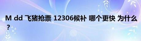 M dd 飞猪抢票 12306候补 哪个更快 为什么？