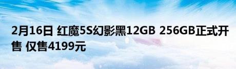 2月16日 红魔5S幻影黑12GB 256GB正式开售 仅售4199元