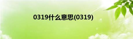 0319什么意思(0319)