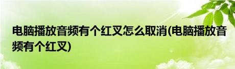 电脑播放音频有个红叉怎么取消(电脑播放音频有个红叉)