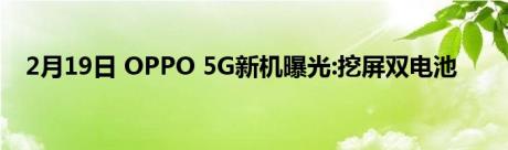 2月19日 OPPO 5G新机曝光:挖屏双电池