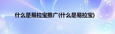 什么是易拉宝推广(什么是易拉宝)