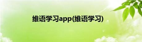 维语学习app(维语学习)