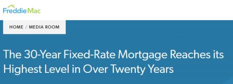 抵押贷款利率飙升至二十年新高 美国房市加速显现降温迹象