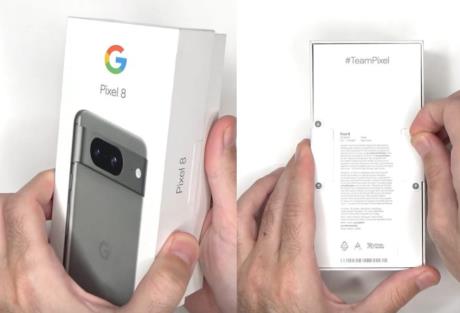 谷歌 Pixel 8 手机首个开箱视频曝光:“防爆盾”造型双摄